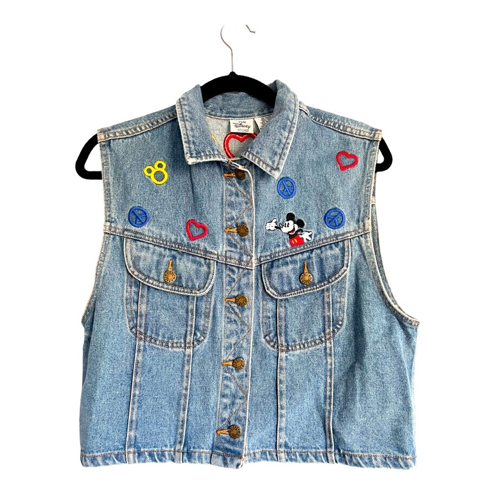 DISNEY Vintage Micky Mouse Denim Vest Women’s Large